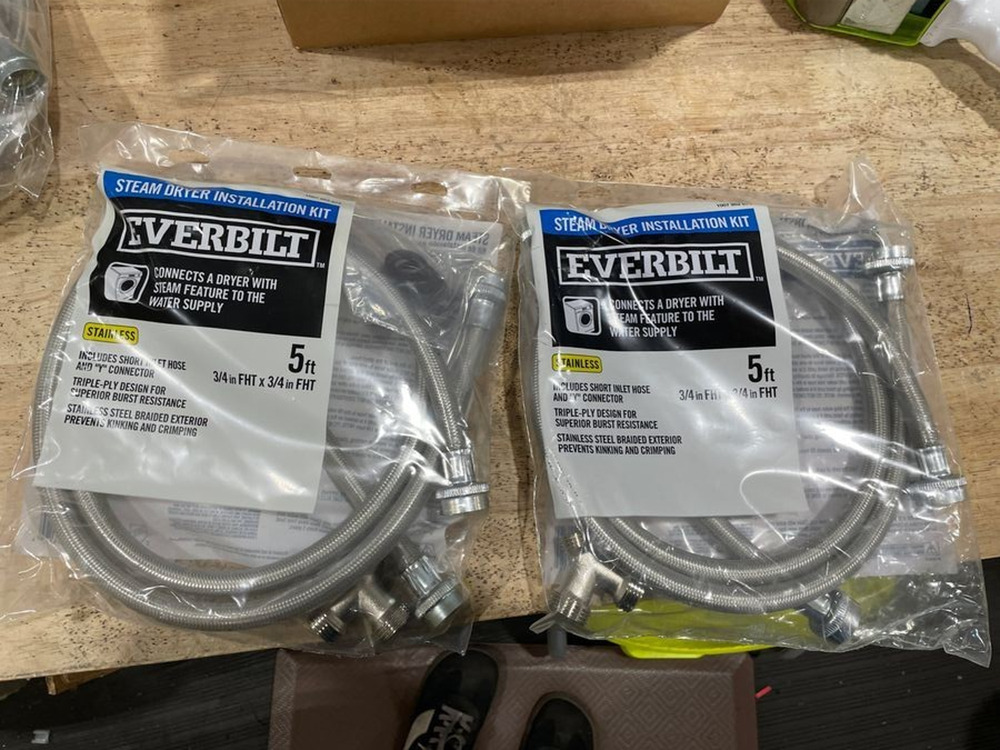 1 Everbilt Stainless Steel 5Ft 3/4 x 3/4 Steam Dryer Connection Installation Kit